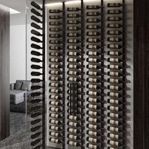 VintageView Helix Single Sided Wine Rack Post Kit 10 complete floor to ceiling mounted bottle storage system Example 3