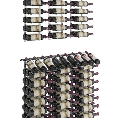 VintageView Presentation Row WIne Dispay Kit 144 Bottles Chrome Luxe