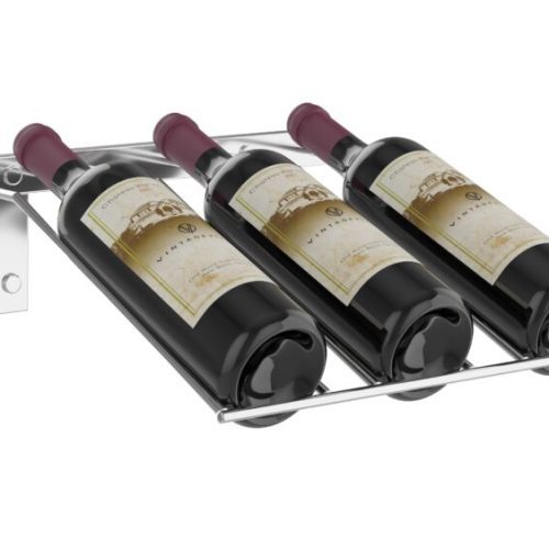 VintageView Presentation Row Wine Rack 3 Bottles Chrome Luxe