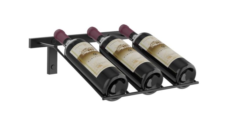 VintageView Presentation Row Wine Rack 3 Bottles Matte Black