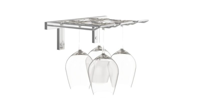 VintageView Stemware Rack 4 Wine Glass Capacity Chrome