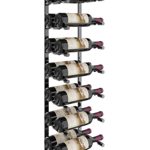 VintageView Vino Pins Flex Wall Mounted Metal Wine Rack 18 Bottles Gloss Black