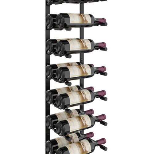 VintageView Vino Pins Flex Wall Mounted Metal Wine Rack 18 Bottles Matte Black