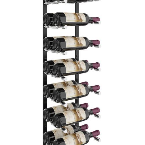 VintageView Vino Pins Flex Wall Mounted Metal Wine Rack 18 Bottles Matte Black Aluminum