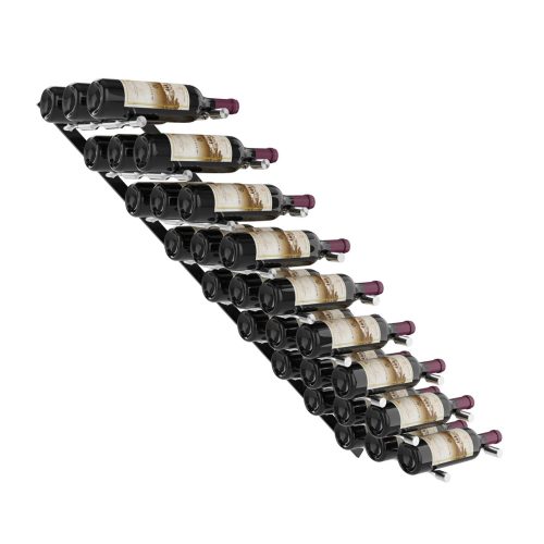 VintageView Vino Pins Flex Wall Mounted Metal Wine Rack 27 Bottles Matte Black Aluminum1