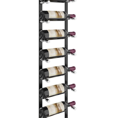 VintageView Vino Pins Flex Wall Mounted Metal Wine Rack 9 Bottles Matte Black Aluminum