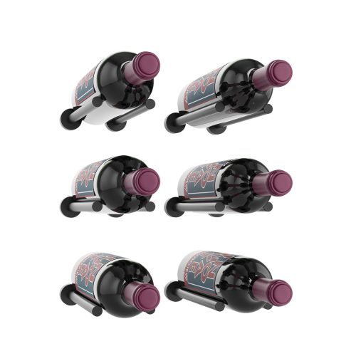 VintageView Vino Rails 6 Bottles Matte Black