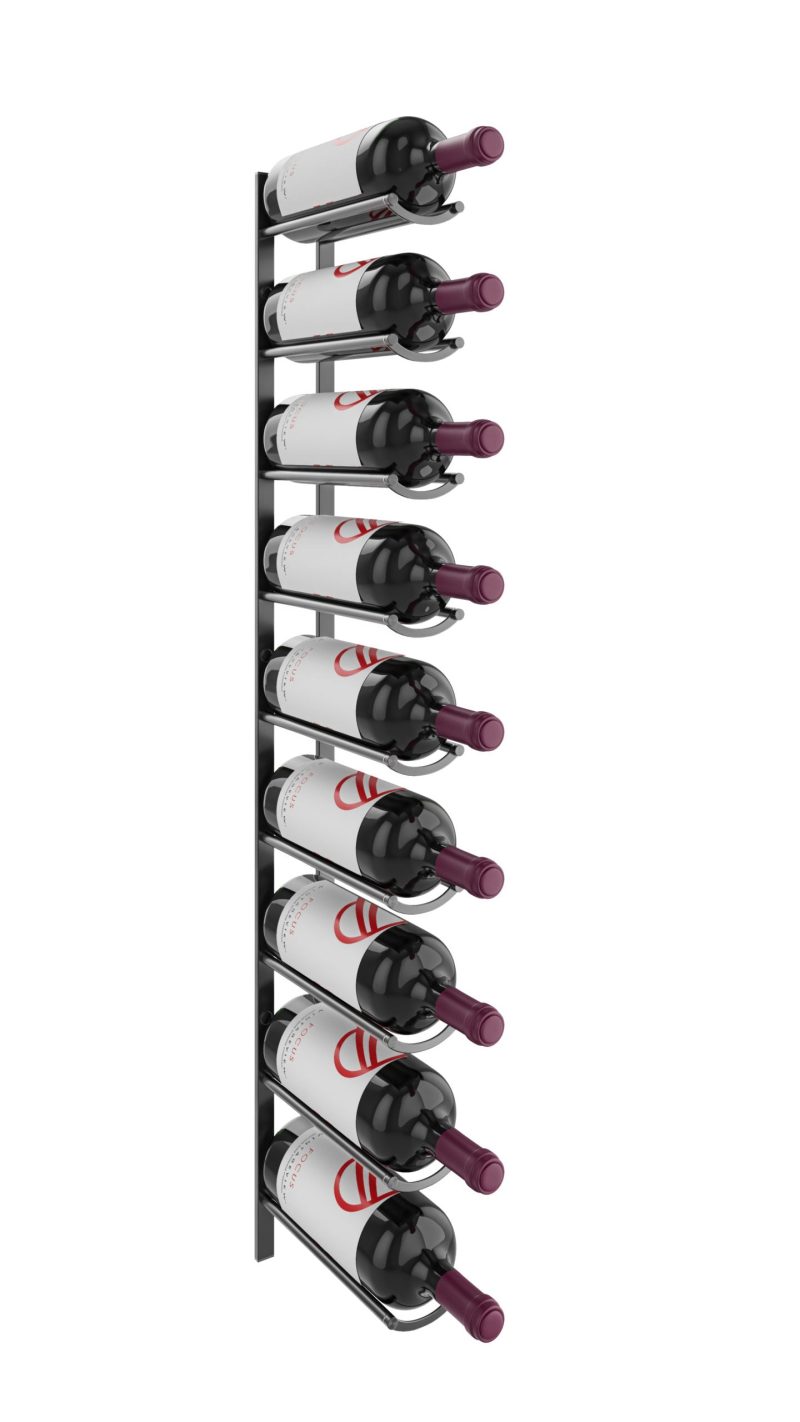 VintageView Vino Rails Flex Magnum Wine Rack 9 Bottles Gloss Black