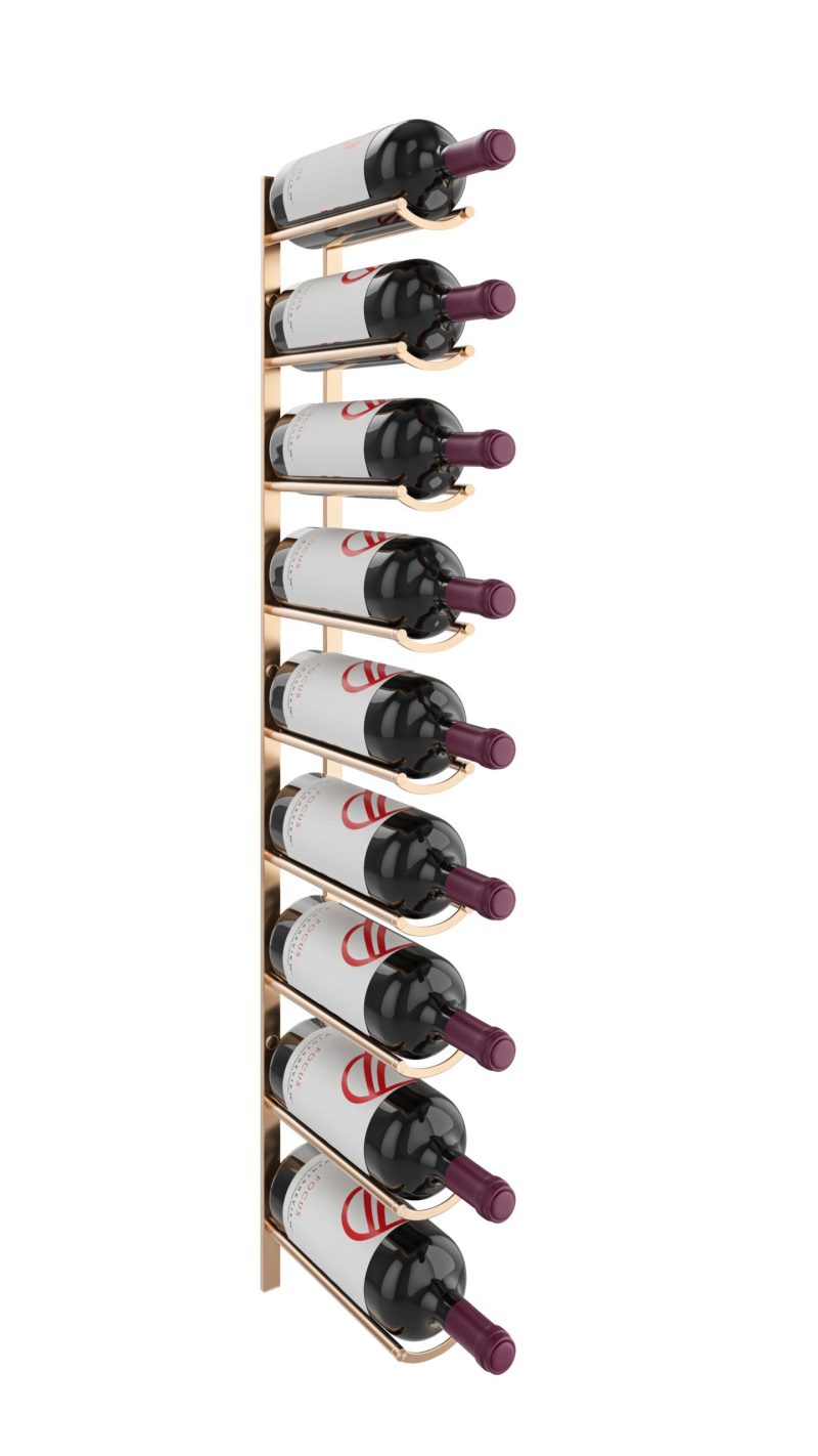 VintageView Vino Rails Flex Magnum Wine Rack 9 Bottles Golden Bronze