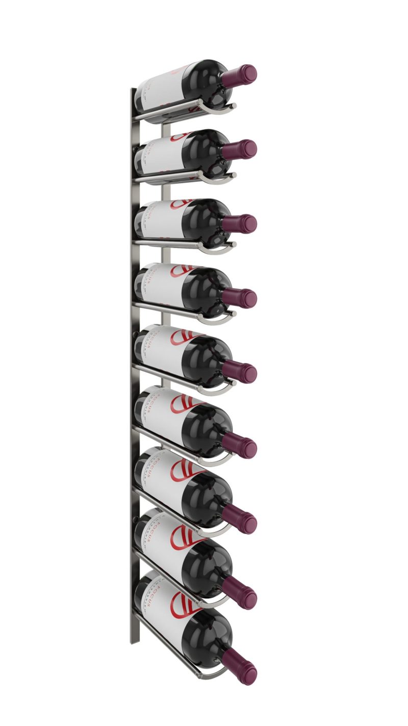 VintageView Vino Rails Flex Magnum Wine Rack 9 Bottles Gunmetal