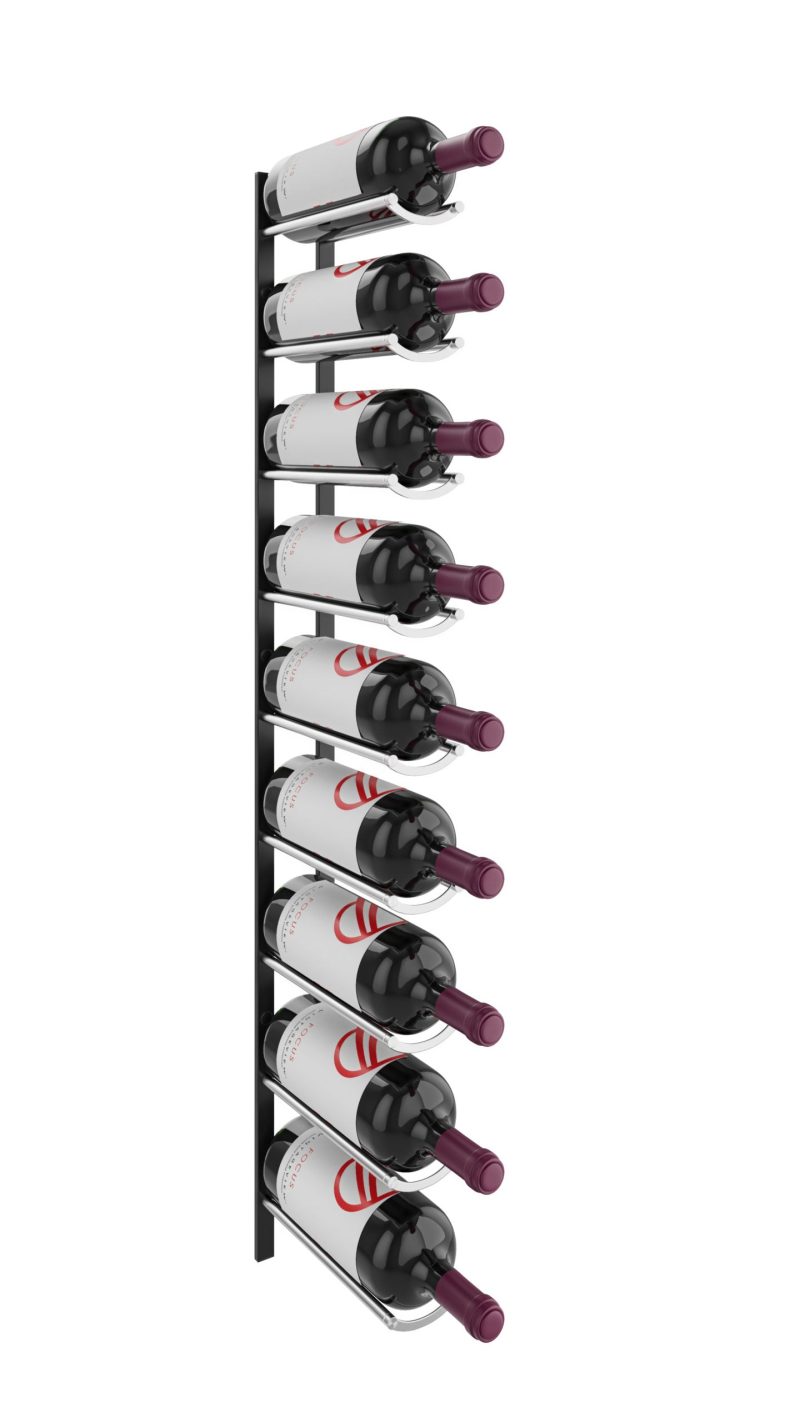 VintageView Vino Rails Flex Magnum Wine Rack 9 Bottles Matte Black Aluminum