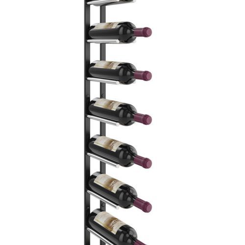 VintageView Vino Rails Flex Wall Mounted Metal Wine Rack 9 Bottles Matte Black Aluminum