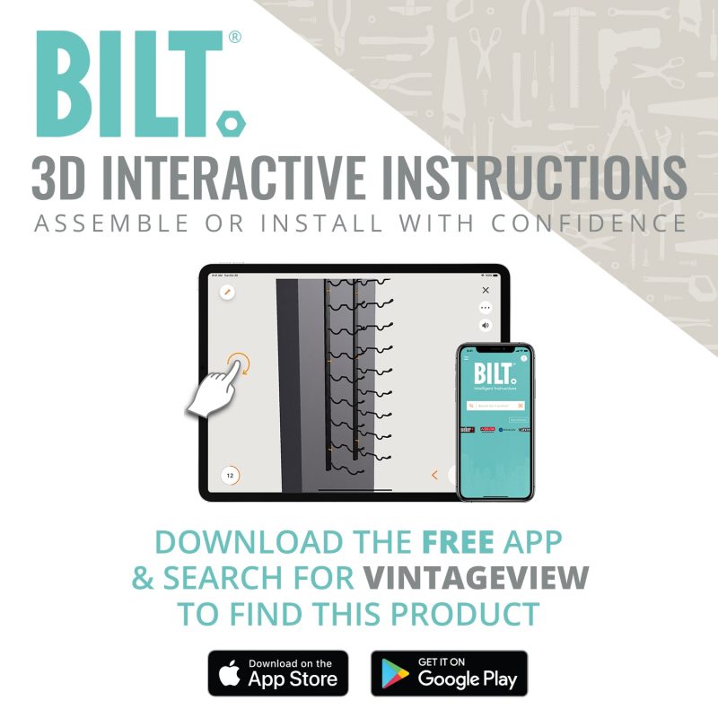 VintageView Vino Series Post Floating Wine Rack System Component Bilt App