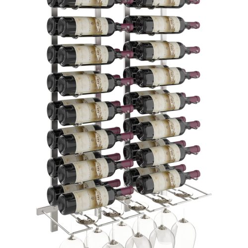 VintageView Wet Bar Wine Rack Kit Double Brushed Nickel