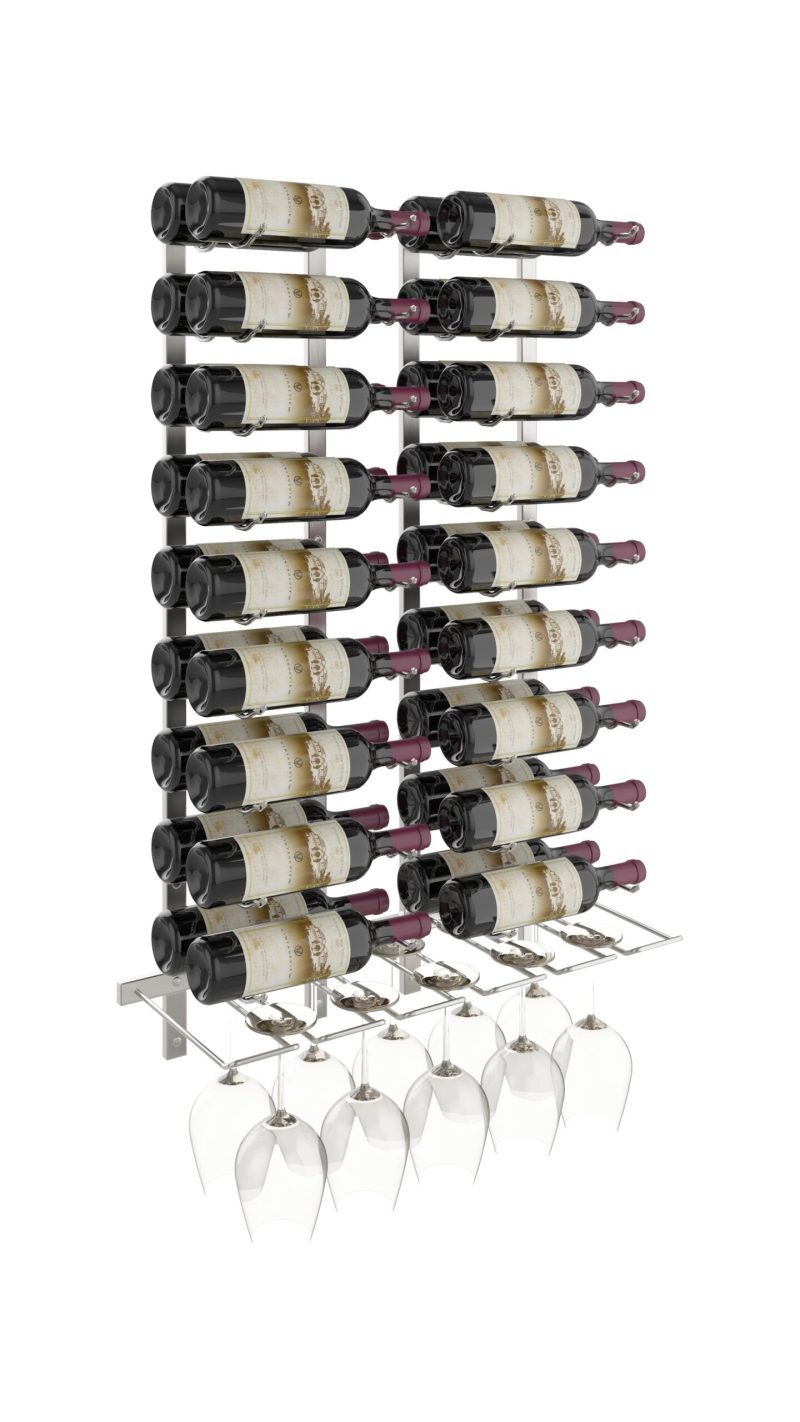 VintageView Wet Bar Wine Rack Kit Double Brushed Nickel