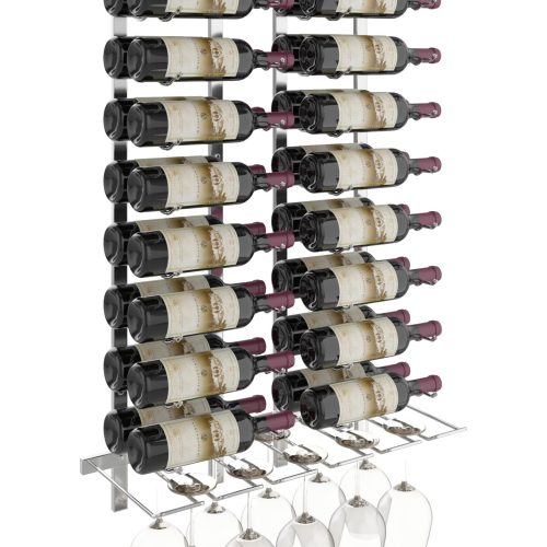 VintageView Wet Bar Wine Rack Kit Double Chrome Luxe