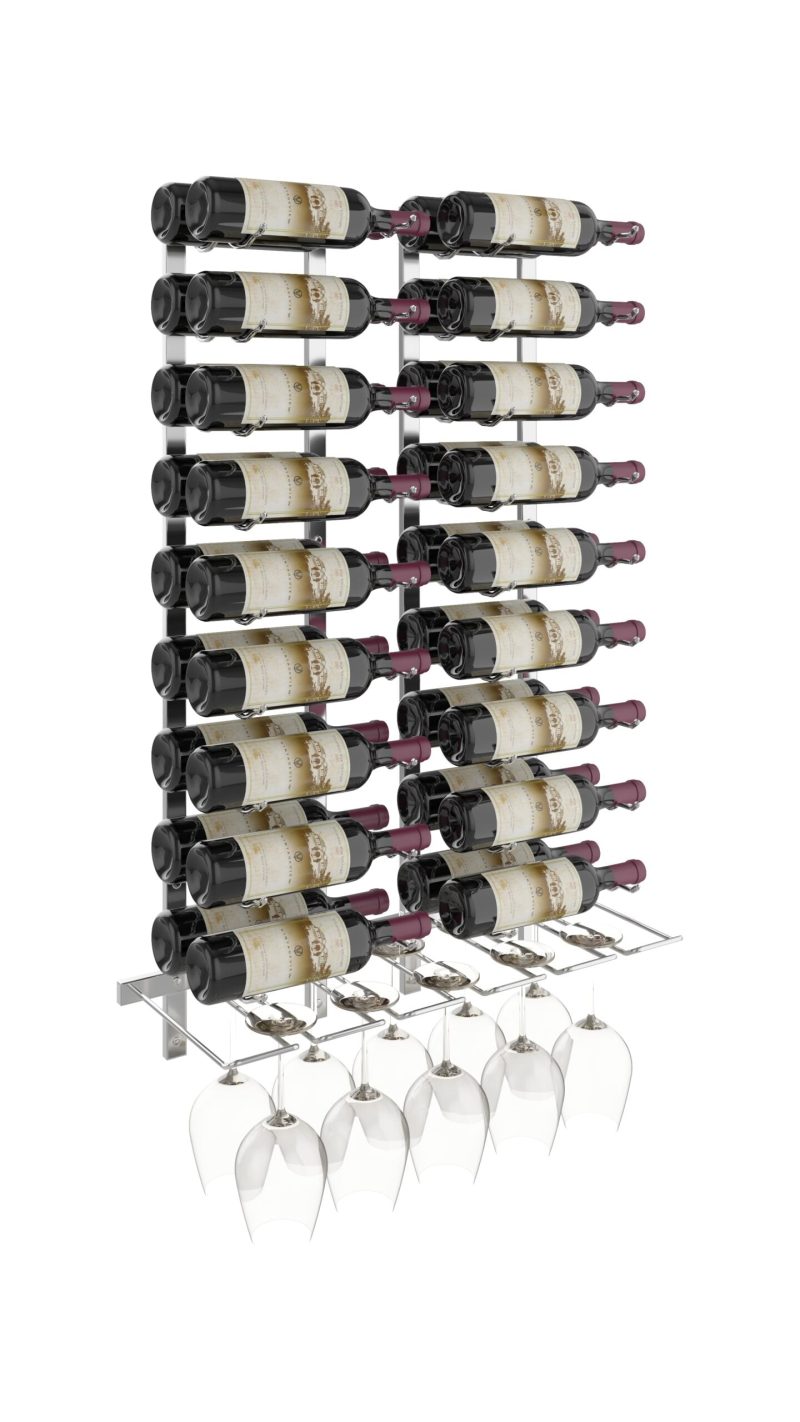 VintageView Wet Bar Wine Rack Kit Double Chrome