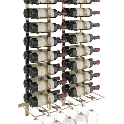 VintageView Wet Bar Wine Rack Kit Double Golden Bronze Luxe