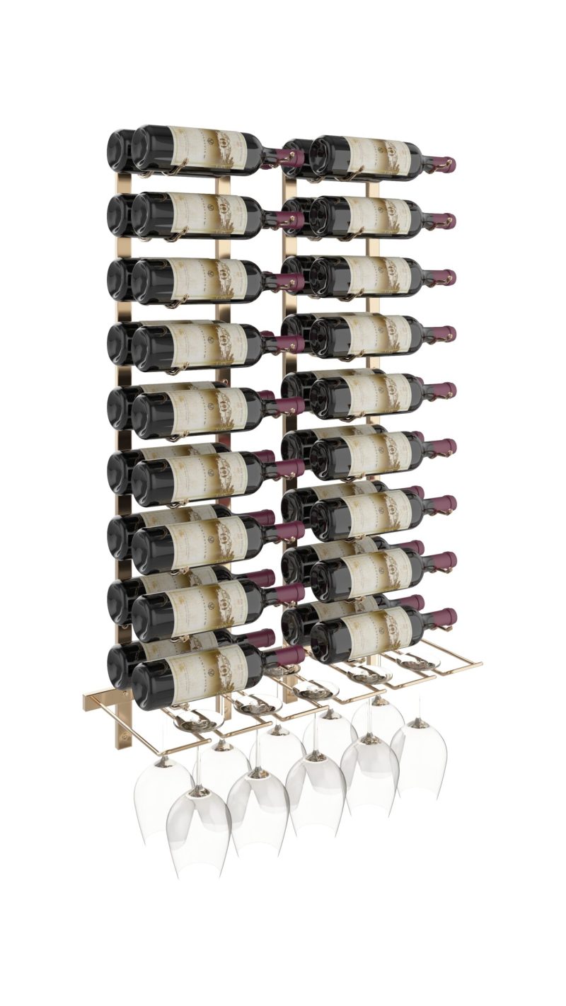 VintageView Wet Bar Wine Rack Kit Double Golden Bronze