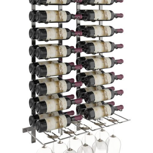 VintageView Wet Bar Wine Rack Kit Double Gunmetal Luxe