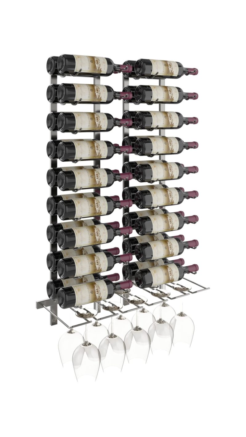 VintageView Wet Bar Wine Rack Kit Double Gunmetal