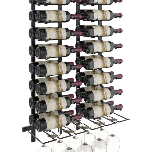 VintageView Wet Bar Wine Rack Kit Double Matte Black