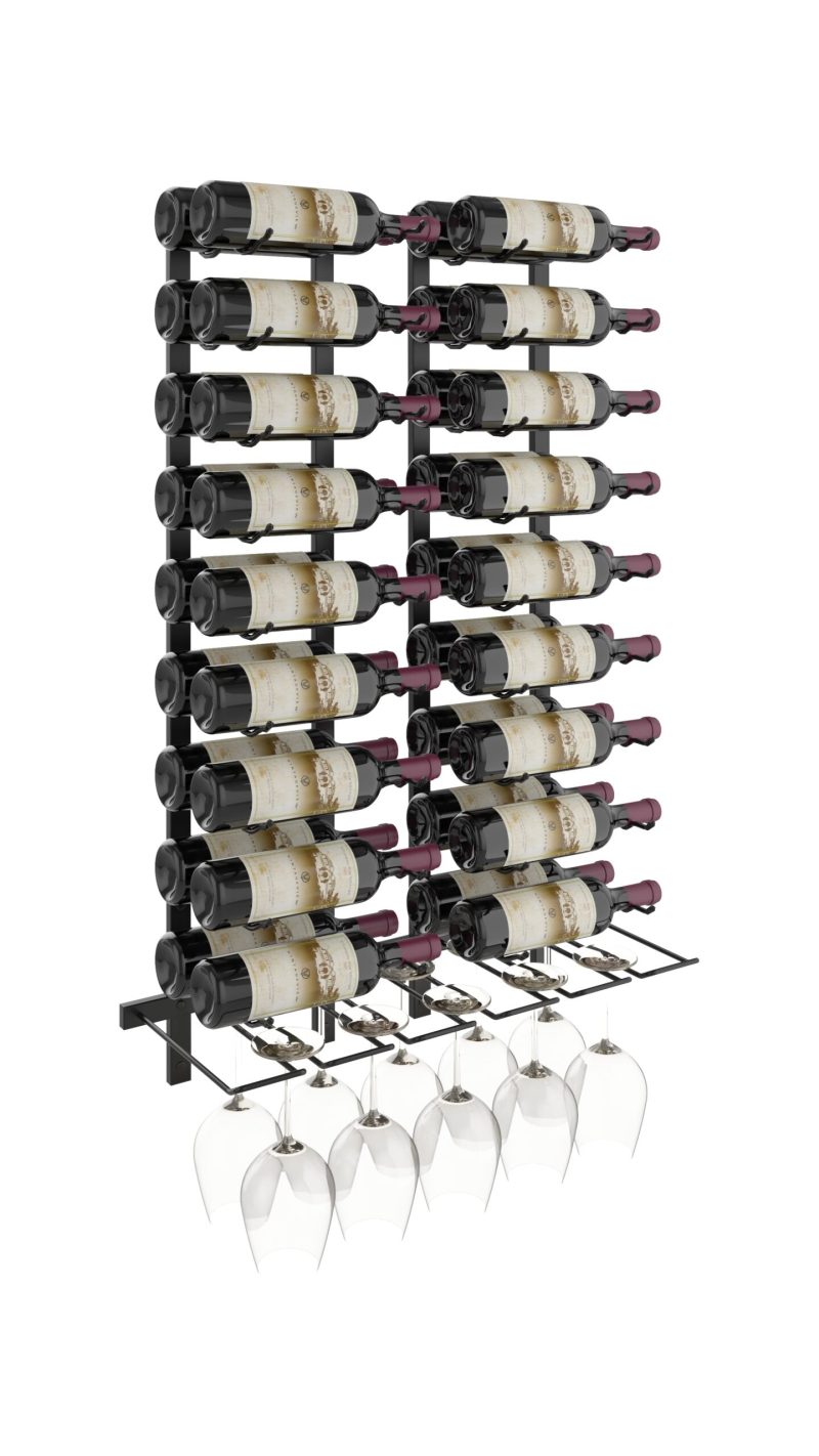 VintageView Wet Bar Wine Rack Kit Double Matte Black