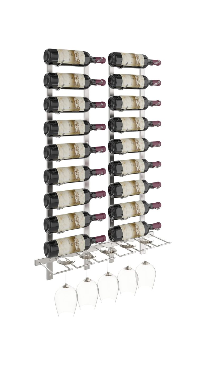 VintageView Wet Bar Wine Rack Kit Single Brushed Nickel