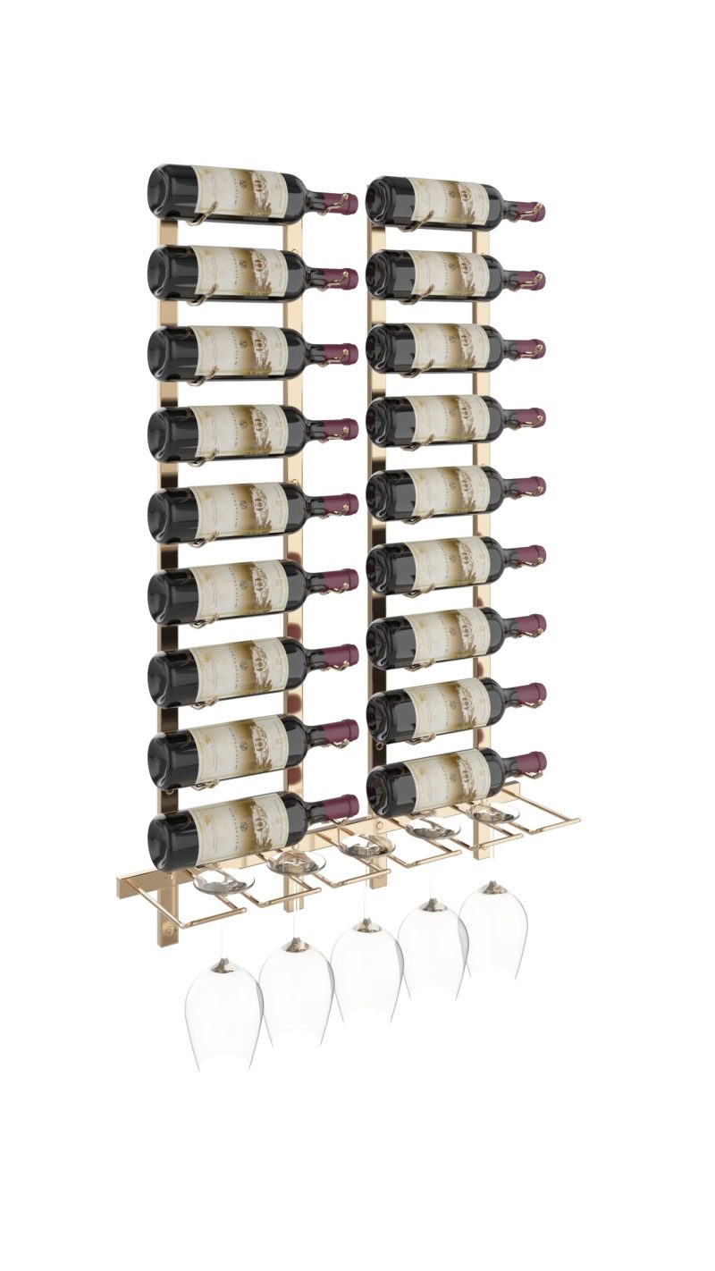 VintageView Wet Bar Wine Rack Kit Single Golden Bronze