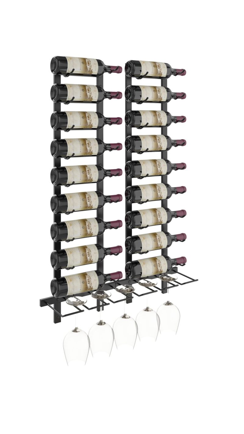 VintageView Wet Bar Wine Rack Kit Single Matte Black