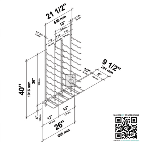 VintageView Wet Bar Wine Rack Kit Suggested Layout