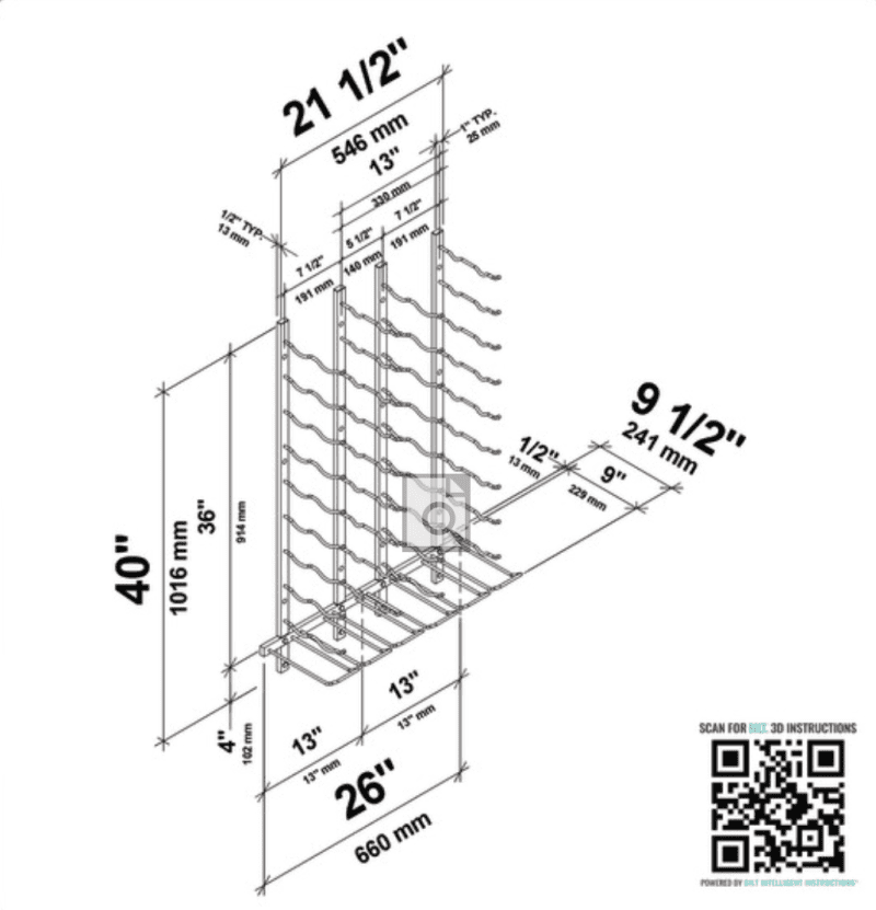 VintageView Wet Bar Wine Rack Kit Suggested Layout