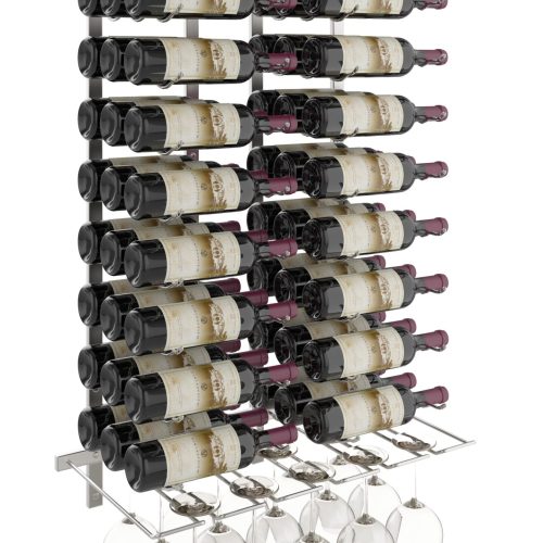 VintageView Wet Bar Wine Rack Kit Triple Brushed Nickel