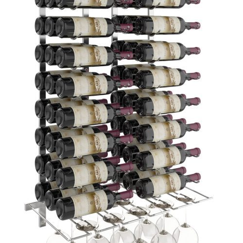 VintageView Wet Bar Wine Rack Kit Triple Chrome Luxe