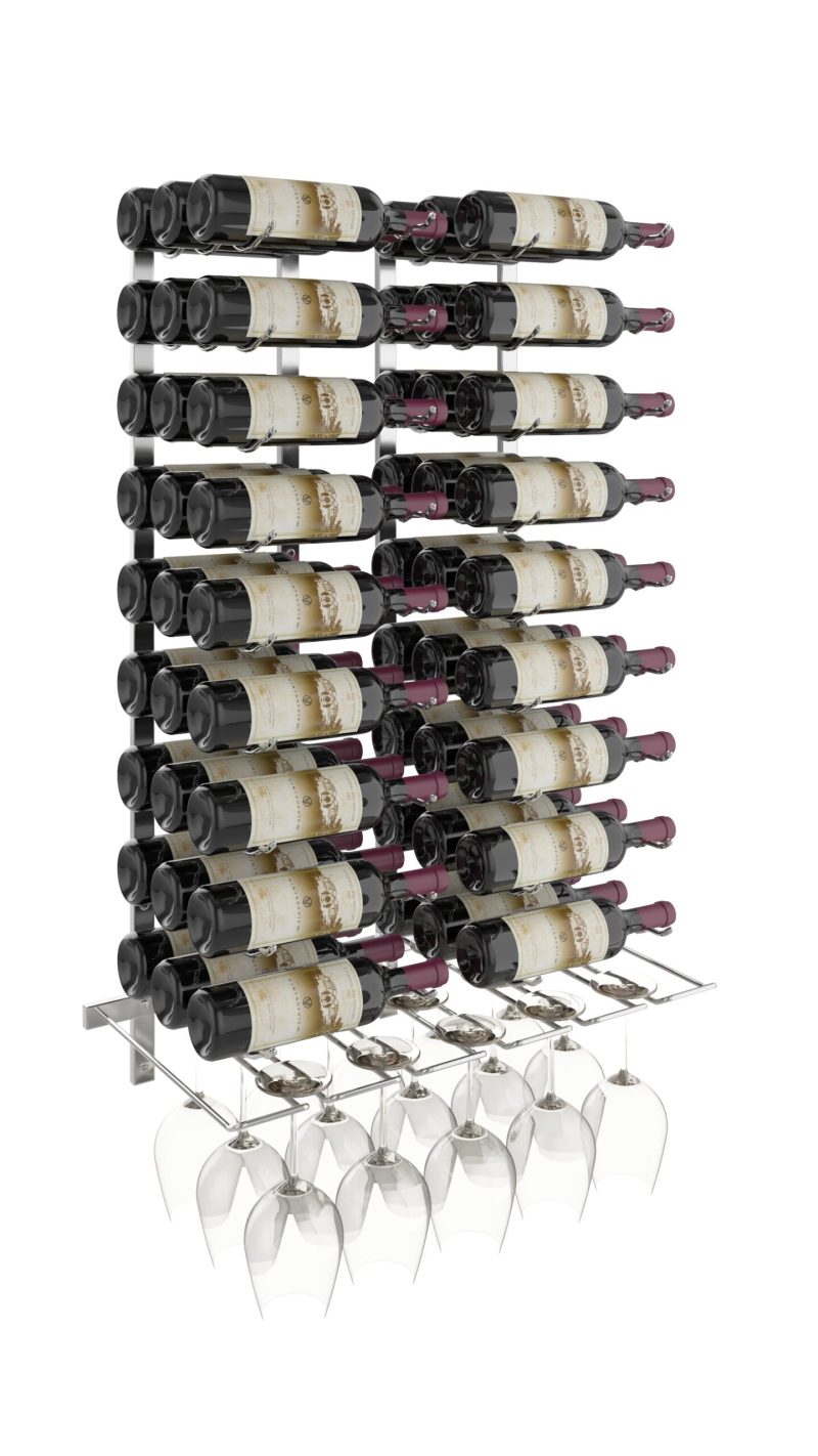 VintageView Wet Bar Wine Rack Kit Triple Chrome