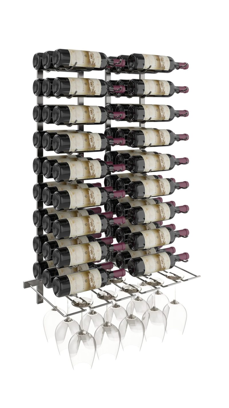 VintageView Wet Bar Wine Rack Kit Triple Gunmetal