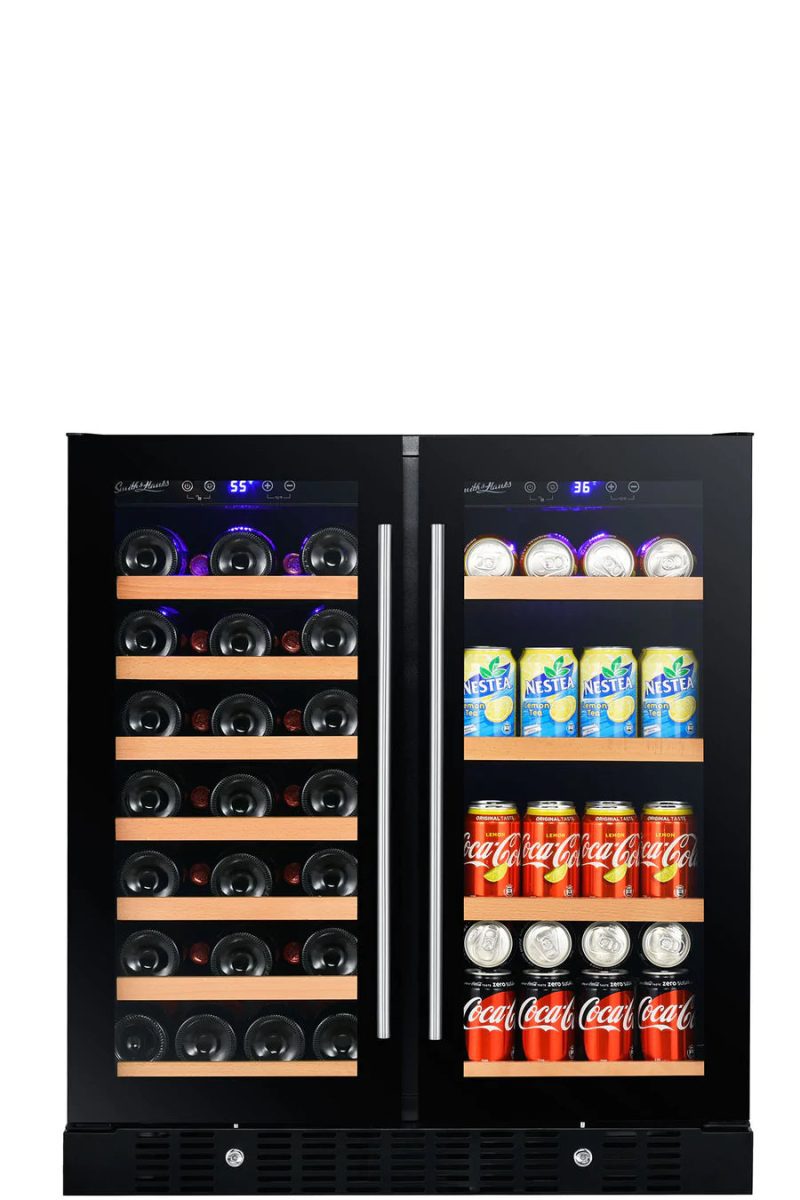 Wine Beverage Cooler Smoked Black Glass Door 1