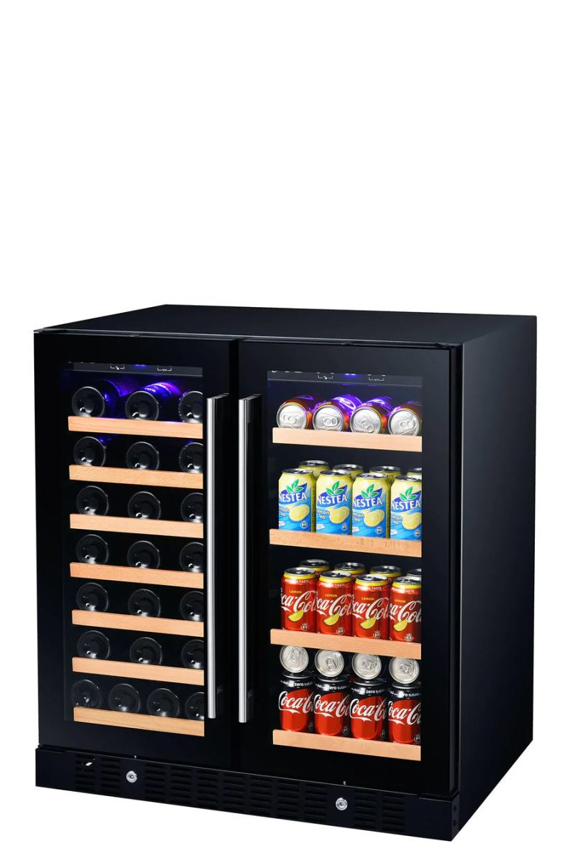 Wine Beverage Cooler Smoked Black Glass Door 2