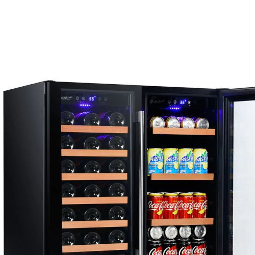 Wine Beverage Cooler Smoked Black Glass Door 3