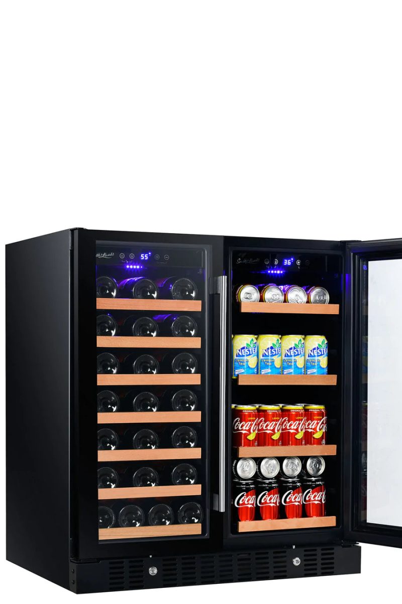 Wine Beverage Cooler Smoked Black Glass Door 3