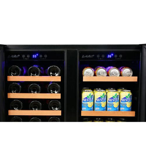 Wine Beverage Cooler Smoked Black Glass Door 4