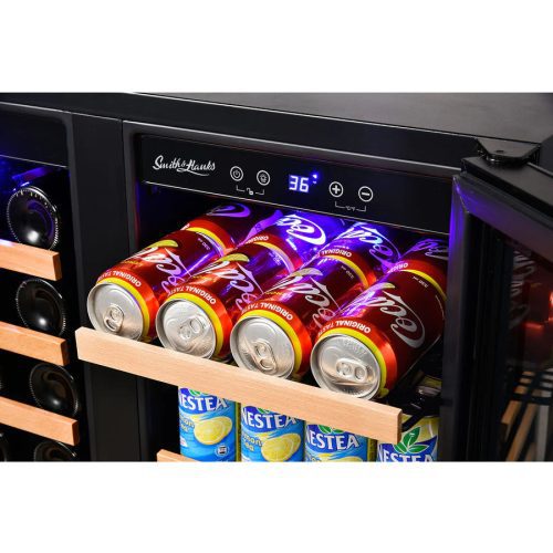 Wine Beverage Cooler Smoked Black Glass Door 5