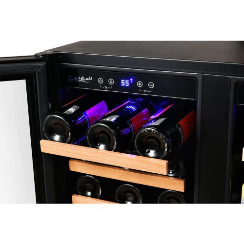 Wine Beverage Cooler Smoked Black Glass Door 6