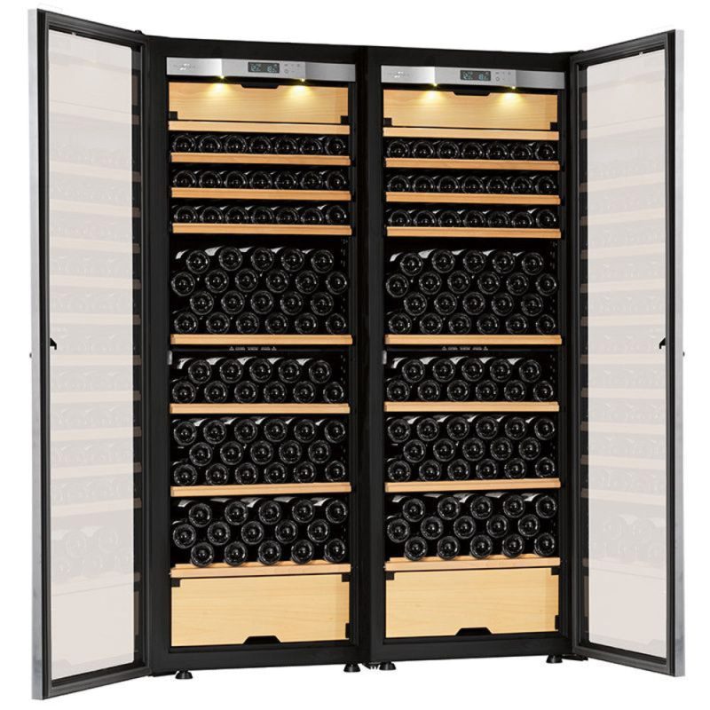 transtherm double castel glass door cellar black new 10