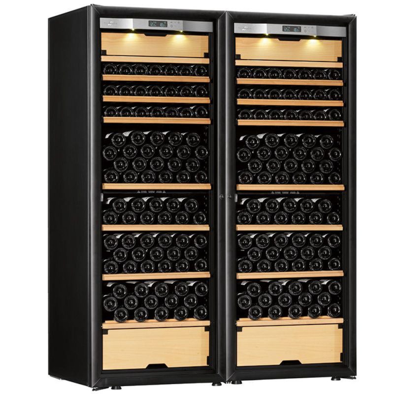 transtherm double castel glass door cellar black new 20